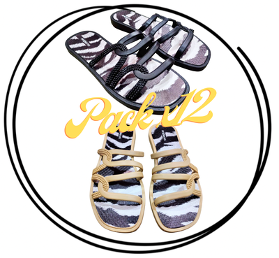 Pack x12 Ojota sandalia con diseño base animal print PREMIUM 35-40 TENDENCIA 2026