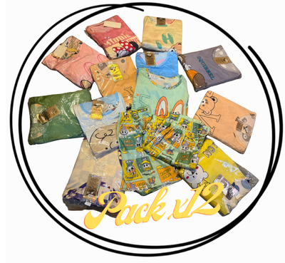 Pack x12 Pijama dama verano 3 piezas sublimados premium 