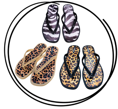 Ojota punta cuadrada base animal print PREMIUM 35-40 TENDENCIA 2026