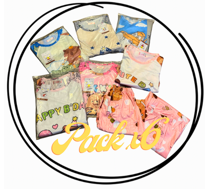 Pack x6 Pijama niños verano  3 piezas sublimados premium 