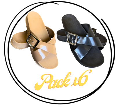 Pack x6 Sandalia hebilla tiras cruzadas regulable PREMIUM 35-40 TENDENCIA 2026