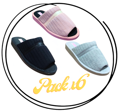 Pack x6 Pantufla dama verano morley SV punta abierta 35/40