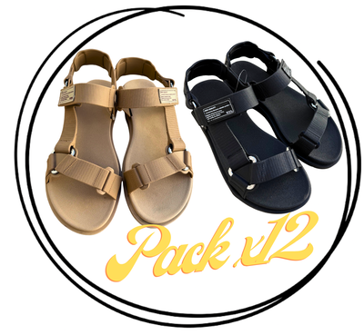 Pack x12 Sandalia tipo Teva con velcro regulable PREMIUM 35-40 TENDENCIA 2026