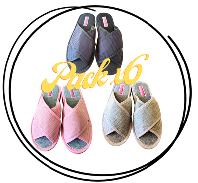 Pack x6 Pantufla dama cruzada morley SV 35/40