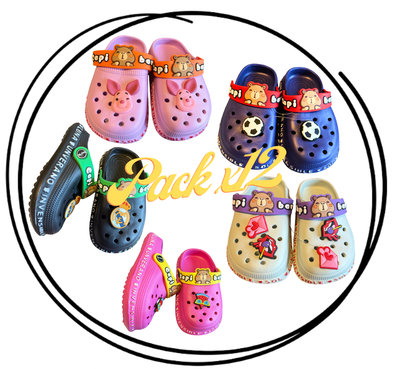 Pack x12 Zueco importado pines personajes bebés 18/23