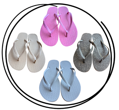 Pack x6 o x12 Ojota slim dama glitter 35/40