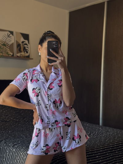 CAMISERO CORTO ADULTO MINNIE ROSA