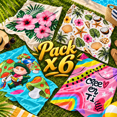 PACK X 6 LONA 150 × 150 CM ✨ DISEÑOS SURTIDOS