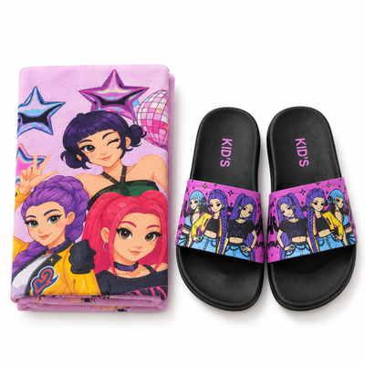 ☀️ Set Playero Nena Toallón + Ojotas a Juego K-POP nena