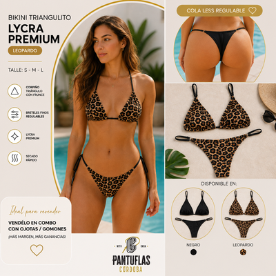 Pack x 6 Bikini Triángulo microfibra con LYCRA less Regulable-Premium