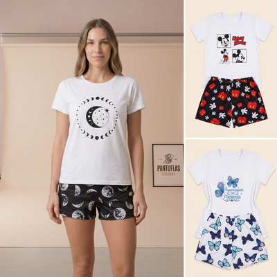 PIJAMA MODAL SOFT ANIMADO – REMERA + SHORT ✨