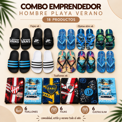 COMBO EMPRENDEDOR HOMBRE PLAYA VERANO ✨