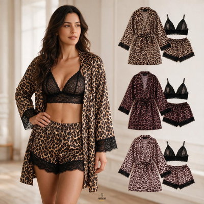 Conjunto Satén ANIMAL PRINT Premium 3 Piezas para Dama ✨