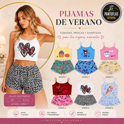🌸 Pijama de Verano Estampado – Top y Short