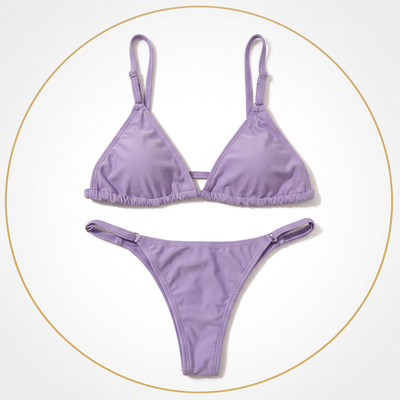 Bikini Triángulo lila microfibra con LYCRA less Regulable-Premium