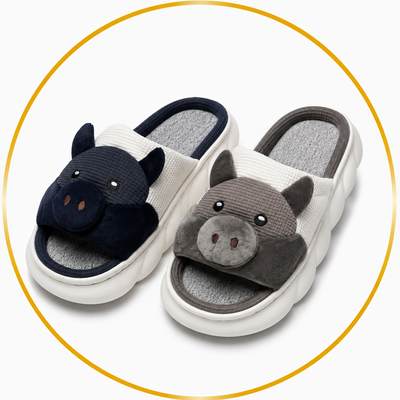 Pantufla Animada Chanchito Unisex Base Soft Abierta 40/45 🐷
