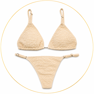 Bikini Triángulo crema Texturada less Regulable-Premium