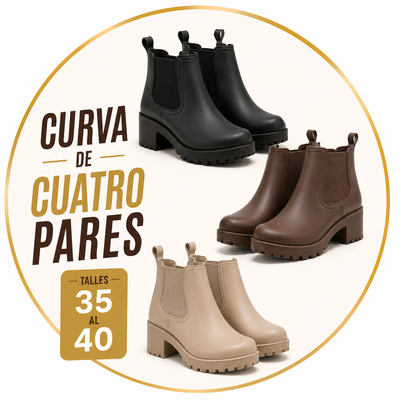 PROMO  Curva 4 pares Botas goma premium clásicas corta