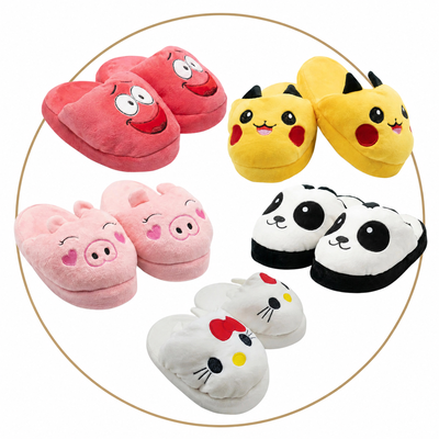 LIQUIDACIÓN-Pantuflones Animados Bordados | Alta Rotación (Línea Económica)