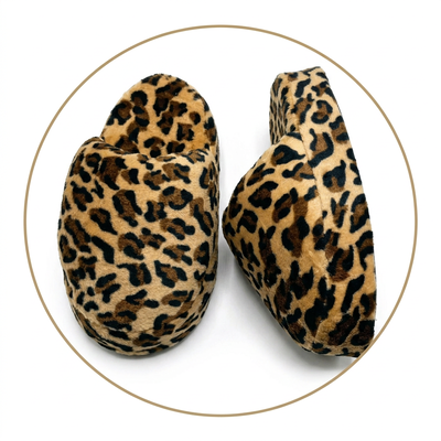 Pantuflon animado premium print leopardo