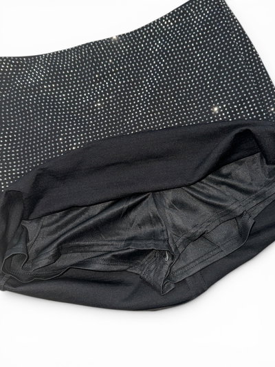 Pollera elastizada full strass con short