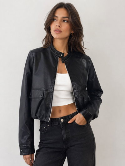 Campera Bomber Eco cuero