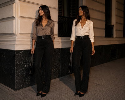 Pantalón Sastrero full strass negro