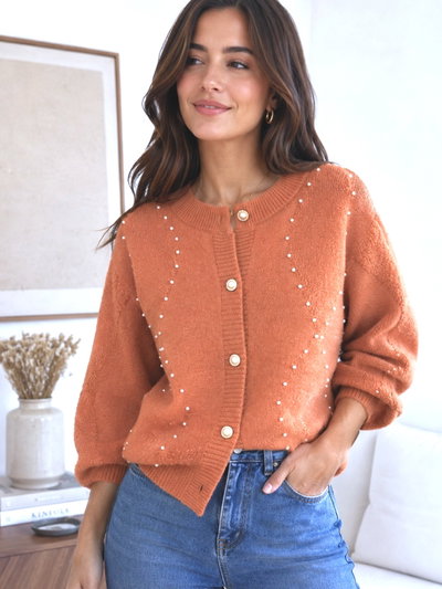 Cardigan con perlas