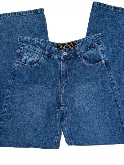Jeans Wide Leg Rígido tiro Medio a corto