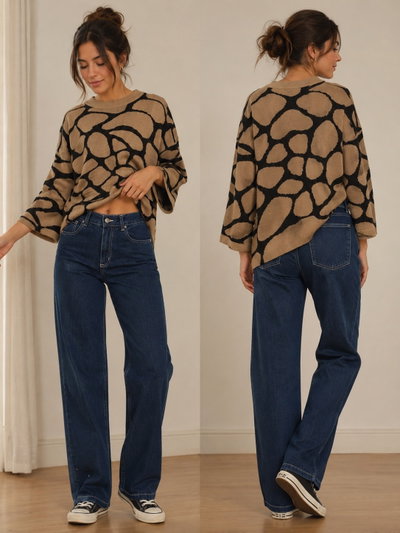 Jeans recto Tiro medio Rígido