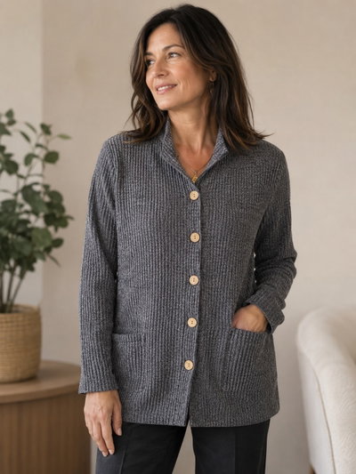 Cardigan de wafle 