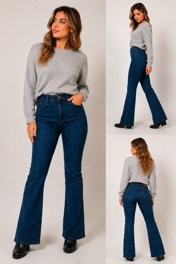 Jeans elast. Semi Oxford (flare)