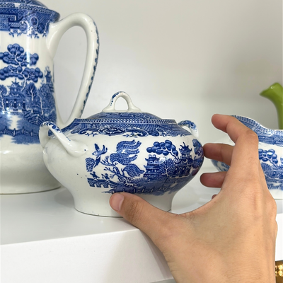 Azucarera inglesa con diseño oriental Myott Son & Co Willow