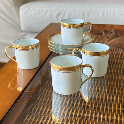 Juego de 4 Tazas de café de porcelana Ritz Limoge (precio total)