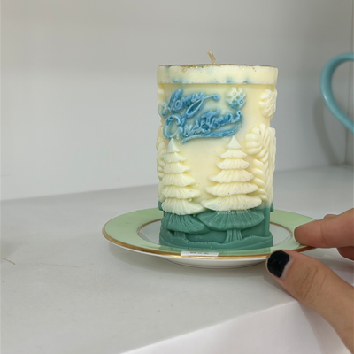 Vela aromática de soja navideña 