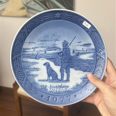 Plato danés de colección 1977 Royal Copenhaguen  Immervad bridge