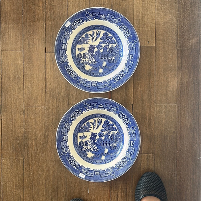 2 platos hondos ingleses motivo oriental 