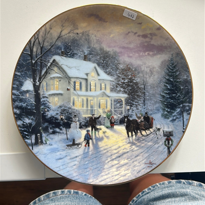 Plato de colección de porcelana navideño 