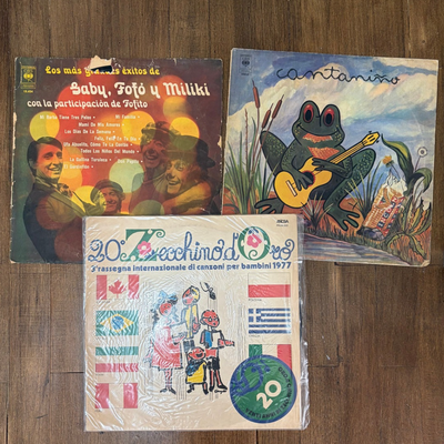 Trío de discos de vinilo infantiles y coleccionables (precio individual)