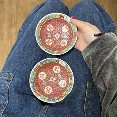 Cuenco de porcelana China con símbolo de doble felicidad (Precio individual)