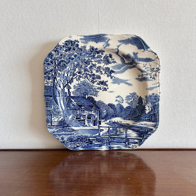 Plato Johnson Brothers dodecaedro  Cotswold azul