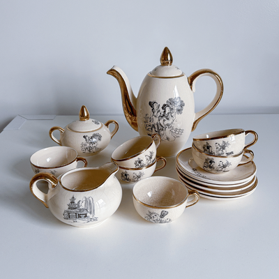 Juego de café antiguo asiático