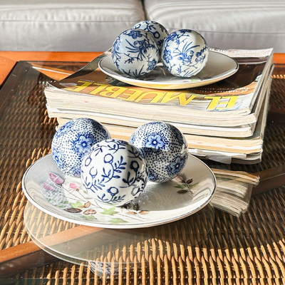 Bolas de cerámica azul y blanca (precio por todas)