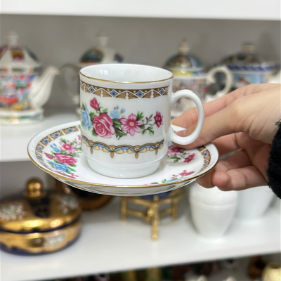 Taza de café floral Fine China