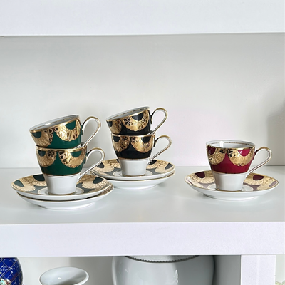Juego de 5 tazas de café vintage de porcelana alemana 