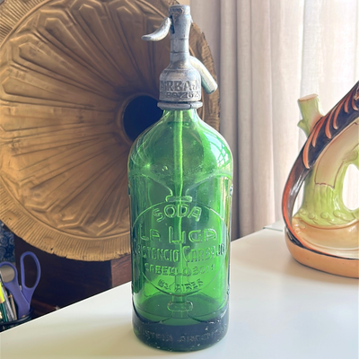 Sifón de vidrio verde marino 