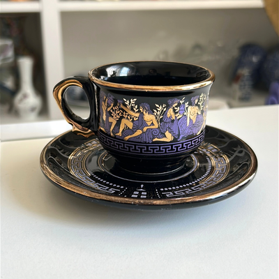 Taza de café griega en oro 24K