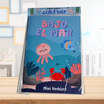 Librito para colorear A5- Bajo del mar