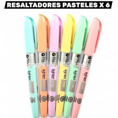 Pack resaltadores filgo pasteles x 6 