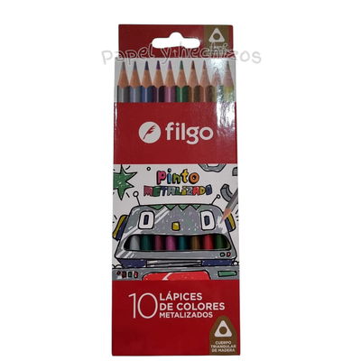 Lápices de Colores Filgo Metálicos x10